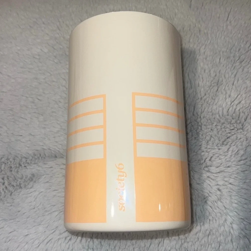 Society6 Mod Wine Chiller Double Wall Stainless Steel‎ Orange Tan New In Box